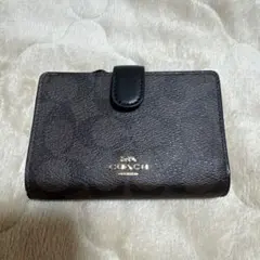 【最終価格】coach シグネチャー 柄 二つ折り財布 コーチ 財布 ブラウン