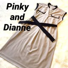 お値下げ★美品✨PINKY & DIANNE ベージュ 半袖ワンピース　上品