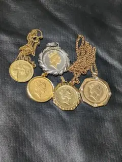 メダル型ネックレス5個セット