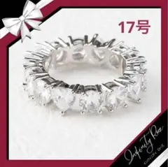 （R019S）17号 大きめクリスタルハートとまると四角リング　 高価爪留め指輪