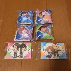 名探偵コナン✕くら寿司　クッションチャームコ4種コンプリート＋ステッカー2種