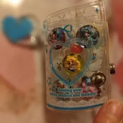 ミニシール帳　ラメ入り　ハート　ブルー9割完成品