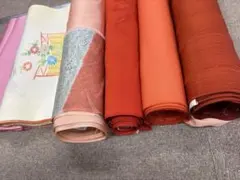 着物リメイク ウール小紋 花柄 ショートジャケット 丸衿 レトロモダン 
