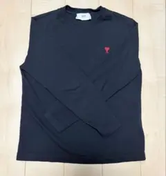 AMI PARIS黒 長袖カットソー ハート刺繍