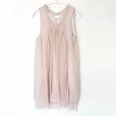 M[G.F. ] ピンクベージュ シフォンミニワンピース チュニックのサムネイル