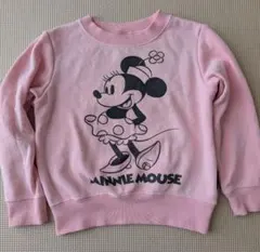 ミニーマウス ピンク 裏起毛トレーナー