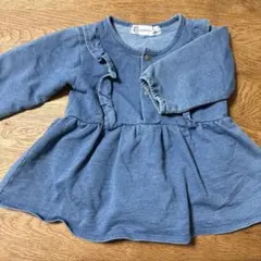 CROISSANCE BEBE デニムブルー ワンピース 70