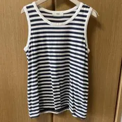 ナルNARU コットンボーダータンクトップ ネイビー/ホワイトのサムネイル