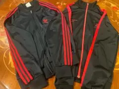 【ヴィンテージ】ロック好きへ・adidas × puma セット・赤黒ジャージ