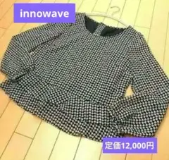 【定価12,000円】長袖　袖シアーブラウス　ペプラム　黒　春秋　セレモニー