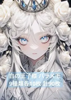 白の王子様 バラメモ 9種類各10枚 計90枚 コラージュシート 素材シート