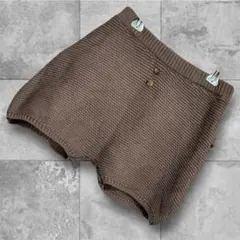 【テータテート】ベビーフリル ニットパンツ かぼちゃパンツ 90cm ブラウン