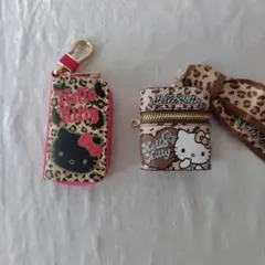 サンリオ　ハローキティ　スカーフ付きチャームポーチ　スマートキーケース　ヒョウ柄