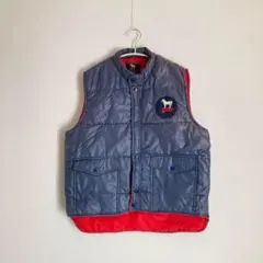 90s~ ヴィンテージ レトロ 古着 ホワイトホース 中綿ベスト レア 釣り 青のサムネイル