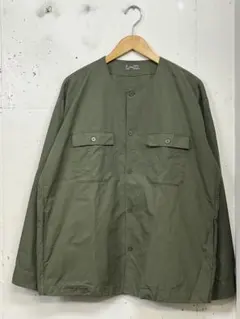 mujilabo ノーカラーシャツ　ミリタリー L〜XL 長袖