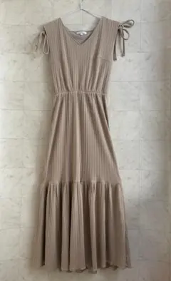 rienda　リエンダ　リブロングワンピース　マーメイドシルエット　ノースリ