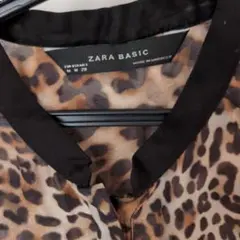 ZARA BASIC レオパード柄 長袖シアーシャツ ブラウスのサムネイル