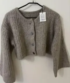 『2点セット』ウール混フレアスリーブショート丈ニットカーディガン