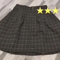 【レア品】OLIVE de OLIVEグレー チェック フレアスカート