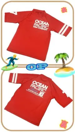 OP Ocean Pacific ラッシュガード レッド 半袖　子供用　140
