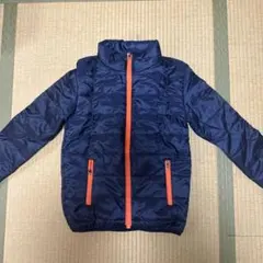 ネイビー 中綿コート オレンジファスナー