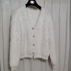 最終価格！新品SHEIN　シャギーニットカーディガンМ　白