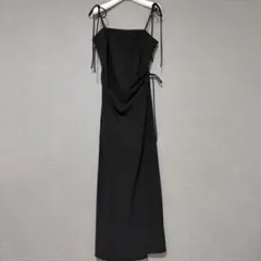 希少【ザラ】ノースリーブ ギャザー ルーシュ ロング ドレス 