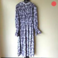 ● GRL グレイル 花柄フロントオープンロングワンピース 白 S