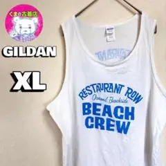 usa古着 GILDAN タンクトップ XL ホワイト BEACH CREW