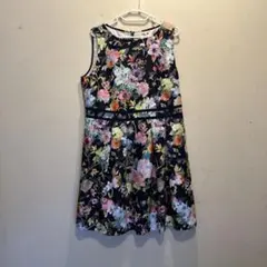 ○良品○ LEONARD レオナール ワンピース Aライン 花柄 マルチカラー