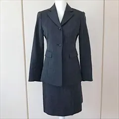 日本製　INDIVI 裏地付きスカートスーツ　グレー