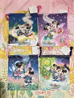 【新品未使用品】ディズニー　七夕　きんちゃく　4点セット