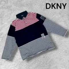 【DKNY ディーケーエヌワイ]メンズ ボーダー長袖ポロシャツ 12のサムネイル