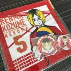 ハイキュー 孤爪研磨 缶バッジ タオル