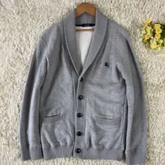 美品　バーバリーブラックレーベル カーディガン ショールカラー くるみボタン