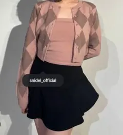 飴様専用　新品【SNIDEL】アーガイルニットアンサンブル