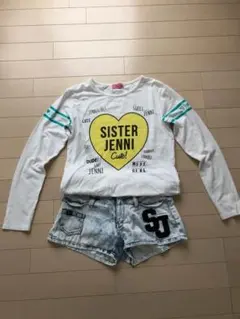 シスタージェニー ロンT&ショートデニムパンツ
