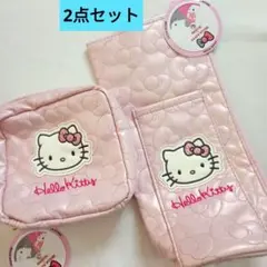 【スリコ限定】ハローキティ 3coins キルティング パールピンク 2点セットのサムネイル