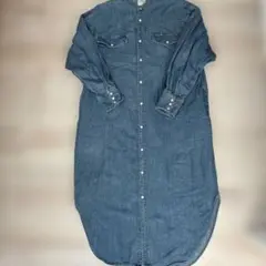coen デニムシャツロングワンピース 長袖