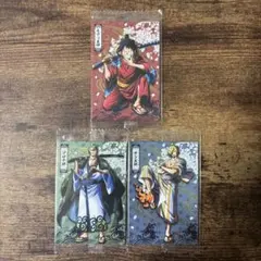 ワンピース　ウエハースカード　ルフィ　ゾロ　サンジ　ワノ国