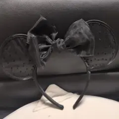 ディズニー ミニー カチューシャ 黒　レース