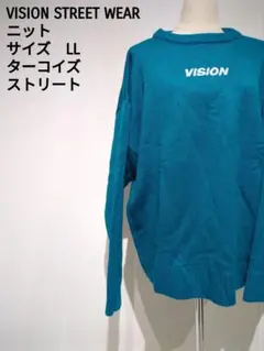 VISION STREET WEAR ニット LL ターコイズ