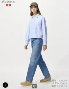 jwアンダーソン×ユニクロ　ストレートジーンズ　65ブルー【25】