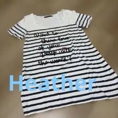 ♩Heather ボーダー ロゴ刺繍 半袖Tシャツのサムネイル