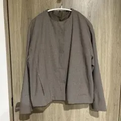 【LADYLUCKLUCA】ブラウン チェック柄 ノーカラージャケットのサムネイル