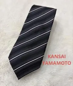 KANSAI YAMAMOTO ビジネスネクタイ黒×ピンクストライプのサムネイル