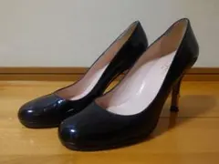 ケイトスペード パンプス ハイヒール エナメル US5 22cm ブラック