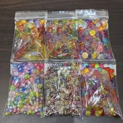 458☆カラフル　アクリルビーズ　ドロップチャームセット 6袋入り
