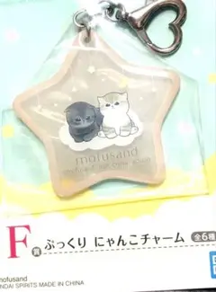 mofusancd ぷっくりにゃんこ星型プリントキーホルダー