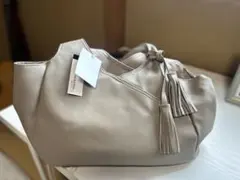 未使用 グレー タッセル付き トートバッグ